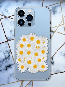 Прозорий чохол на Apple iPhone 13 Pro Max рельєфний дизайн Букет ромашок принт 40