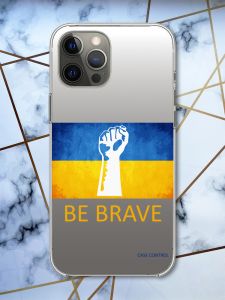 Прозорий чохол на iPhone 12 Pro Max патріотичний дизайн Мужність Україна принт 42