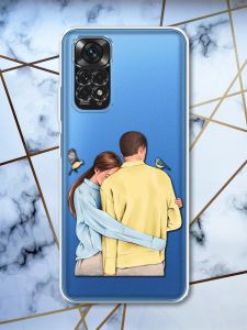 Прозорий чохол на Xiaomi Redmi Note 11 4G патріотичний дизайн Українська пара принт 14