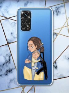 Прозорий чохол на Xiaomi Redmi Note 11 4G патріотичний дизайн Дівчина з автоматом принт 20