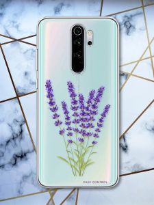 Прозорий чохол на Xiaomi Redmi Note 8 Pro рельєфний дизайн Лаванда принт 28