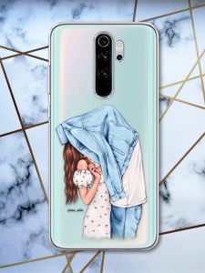 Прозорий чохол на Xiaomi Redmi Note 8 Pro рельєфний дизайн Поцілунок принт 33