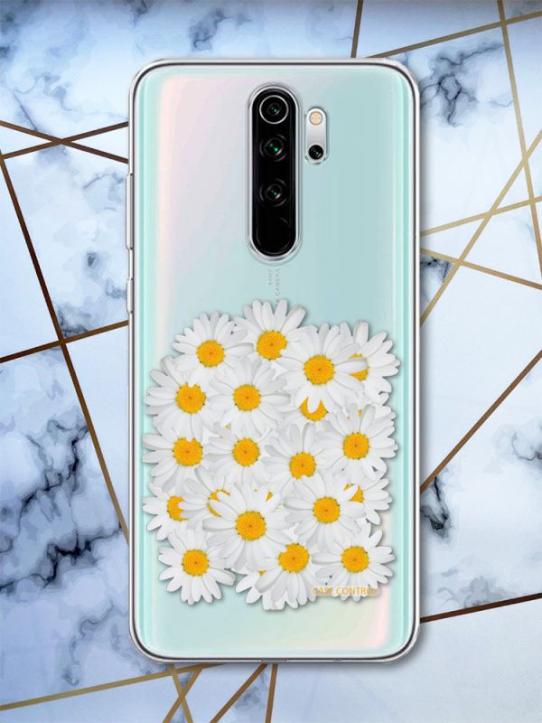 Прозорий чохол на Xiaomi Redmi Note 8 Pro рельєфний дизайн Букет ромашок принт 40