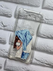 Прозорий чохол на Xiaomi Redmi Note 8 рельєфний дизайн Поцілунок принт 33