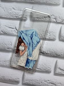 Прозорий чохол на Samsung A31 рельєфний дизайн Поцілунок принт 33