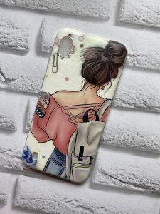 Чохол на Samsung Galaxy А10 (2019) А105 рельєфний дизайн Дівчина з рюкзаком принт 30