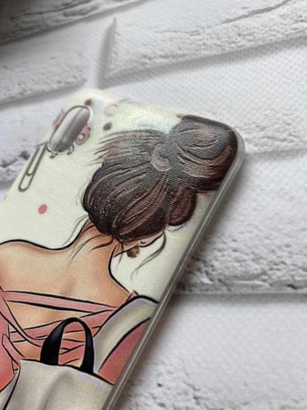 Чохол на Samsung Galaxy А10 (2019) А105 рельєфний дизайн Дівчина з рюкзаком принт 30