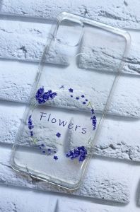 Прозорий чохол на Xiaomi Redmi 9C рельєфний дизайн Лавандовий віночок принт 19