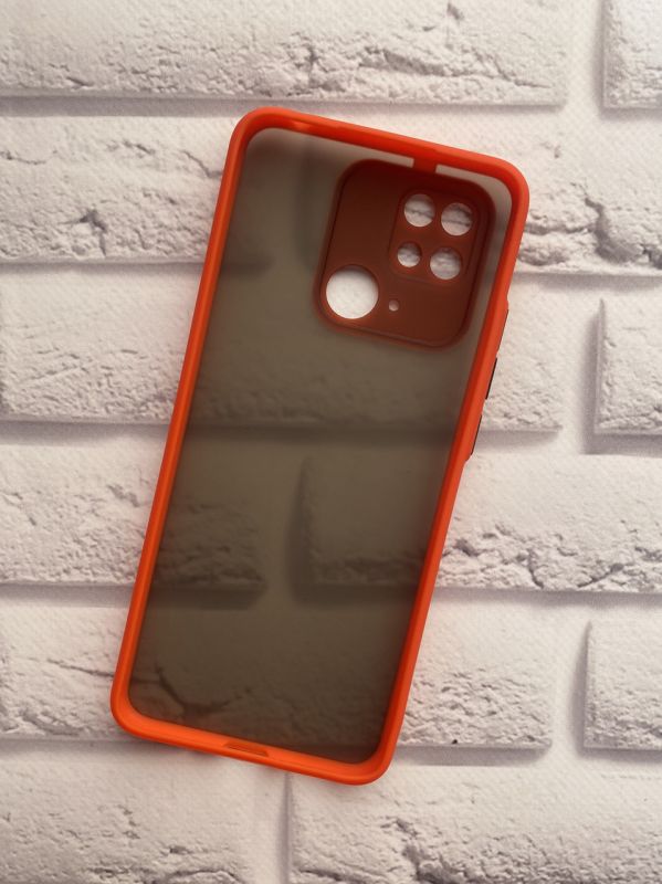Прозорий матовий чохол із силіконовим бампером для Xiaomi Redmi 10C Червоний