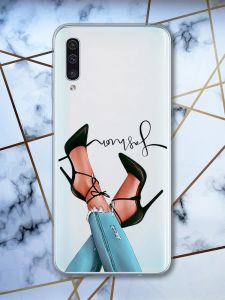 Прозорий чохол на Samsung Galaxy А50 (2019) А505  рельєфний дизайн Ніжки принт 60