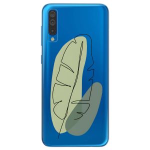 Чохол на Samsung Galaxy А50 (2019) А505  рельєфний дизайн Листочок принт 65