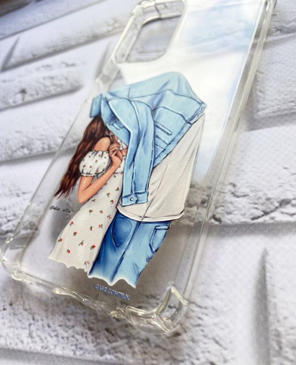 Чохол з потовщеними кутами на Samsung Galaxy A52 рельєфний дизайн Поцілунок принт 33