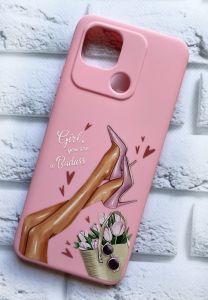 Чохол на Xiaomi Redmi 10C рельєфний дизайн Ніжки принт 62 Рожевий
