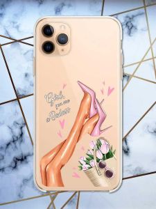 Прозорий чохол на Apple iPhone 11 Pro Max (6,5) рельєфний дизайн Ніжки принт 62