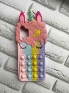 Чохол Одноріг Попіт Антистрес Поп-Іт Pop It на Samsung Galaxy A13 4G Єдинорог рожево-фіол.