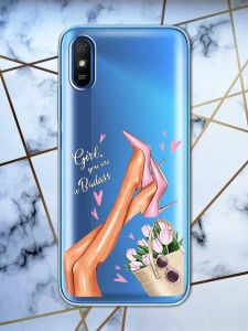 Прозорий чохол на Xiaomi Redmi 9A  рельєфний дизайн Ніжки принт 62