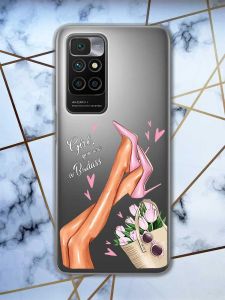 Прозорий чохол для Xiaomi Redmi 10  рельєфний дизайн Ніжки принт 62