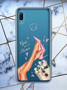 Прозорий чохол на Huawei Y6 2019  рельєфний дизайн Ніжки принт 62