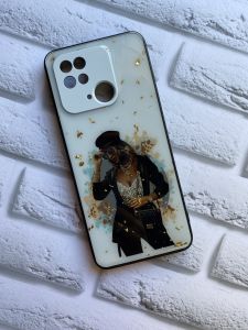 Силіконовий чохол з блискітками для Xiaomi Redmi 10C Дівчина в окулярах