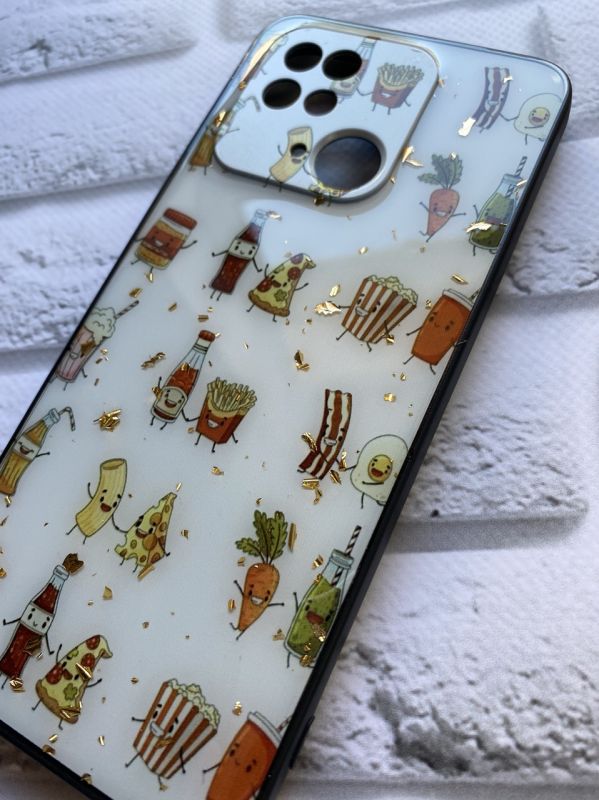 Силіконовий чохол з блискітками для Xiaomi Redmi 10C Кока-кола