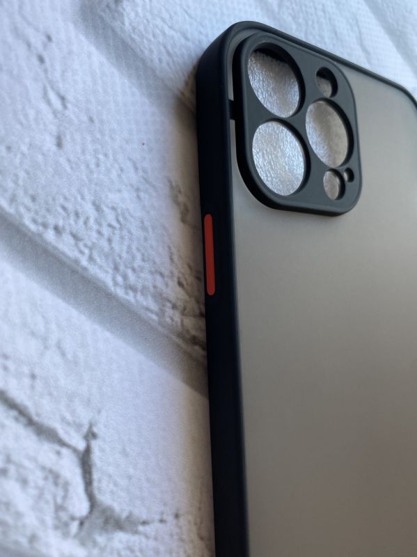 Прозорий матовий чохол із силіконовим бампером для iPhone 13 Pro Max Чорний