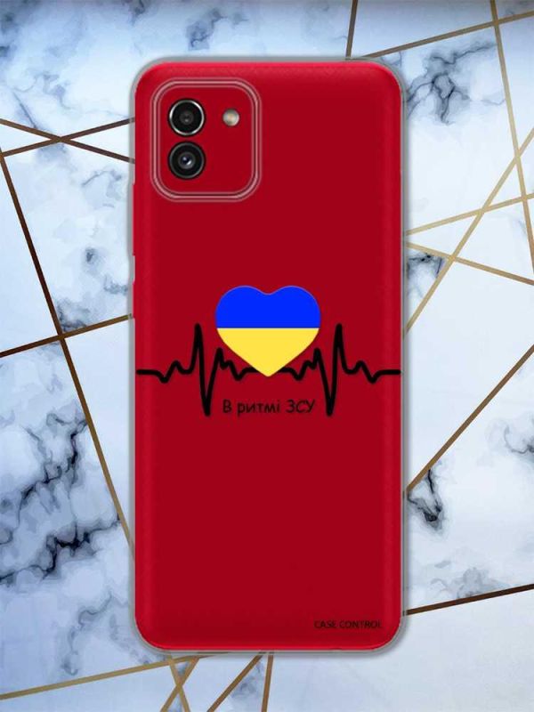Прозорий чохол на Samsung Galaxy A03 / A035 патріотичний дизайн В ритмі ЗСУ принт 70
