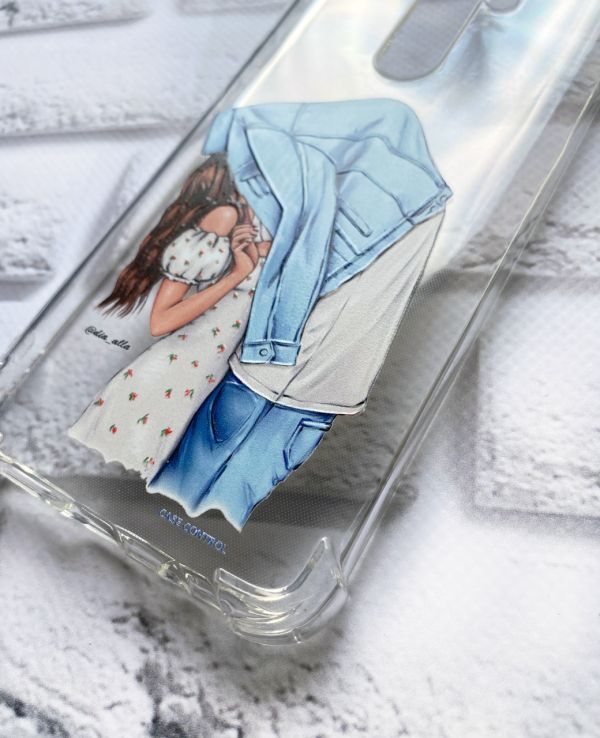 Чохол з потовщеними кутами на Xiaomi Redmi Note 8 Pro рельєфний дизайн Поцілунок принт 33