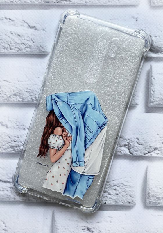 Чохол з потовщеними кутами на Xiaomi Redmi Note 8 Pro рельєфний дизайн Поцілунок принт 33