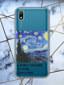 Прозорий чохол для Huawei Y5 2019 / Honor 8S рельєфний дизайн Зоряна ніч принт 74