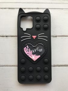 Антистрес Поп-Іт Pop It для Samsung Galaxy A42/A42 5G/M42 Поп-іт Котик Чорний