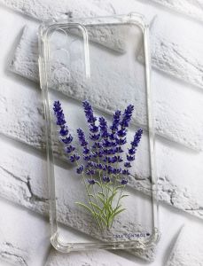 Чохол з потовщеними кутами на Samsung A23 4g рельєфний дизайн Лаванда принт 28