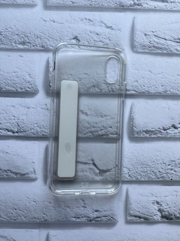 Силіконовий прозорий чохол із тримачем для iPhone X / XS Білий