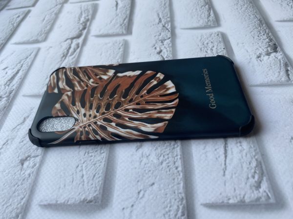 Силіконовий чохол з малюнком для iPhone X / XS Коричневе листя