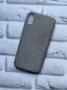 Силіконовий чохол, обтягнутий тканиною, для iPhone X/XS Світло-сірий