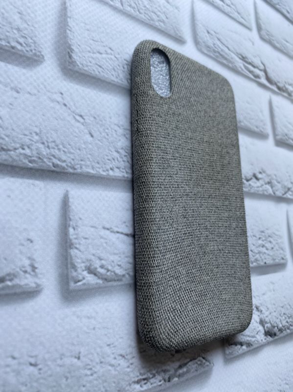 Силіконовий чохол, обтягнутий тканиною, для iPhone X/XS Світло-сірий