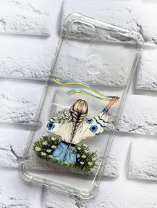 Чохол з потовщеними кутами на Xiaomi Redmi 9C / 10A патріотичний дизайн Дівчина зі стрічкою принт 17