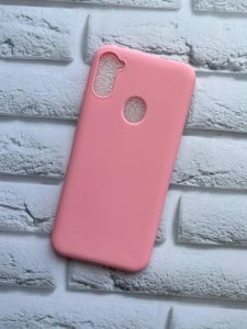 Силіконовий матовий чохол для Samsung Galaxy А11 Рожевий