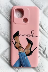 Чохол матовий на Xiaomi Redmi 10C рельєфний дизайн Ніжки принт 60 Рожевий
