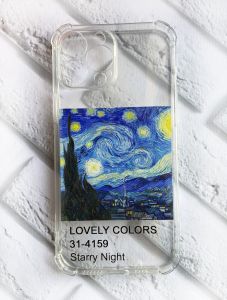 Чохол із потовщеними кутами на Apple iPhone 13 Pro Max рельєфний дизайн Зоряна ніч принт 74