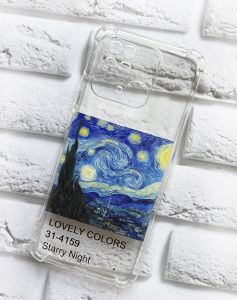 Чохол з потовщеними кутами на Xiaomi Redmi 10C рельєфний дизайн Зоряна ніч принт 74