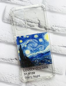 Чохол з потовщеними кутками на Xiaomi Redmi Note 11 4G рельєфний дизайн Зоряна ніч принт 74