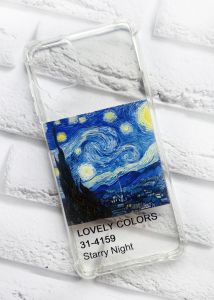 Чохол із потовщеними кутами на Samsung A12 4G рельєфний дизайн Зоряна ніч принт 74