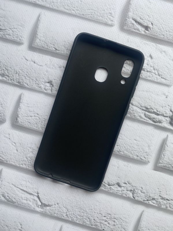 Силіконовий матовий чохол для Samsung Galaxy А30 (2019) / А20 (2019) Чорний