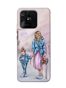 Чохол на Xiaomi Redmi 10C рельефный дизайн Мама і донька принт 56