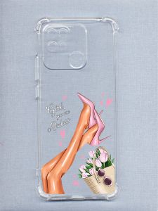 Чохол з потовщеними кутами на Xiaomi Redmi 10C рельєфний дизайн Ніжки принт 62