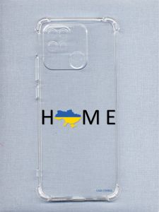 Чохол з потовщеними кутами на Xiaomi Redmi 10C рельєфний дизайн Дім Україна принт 72