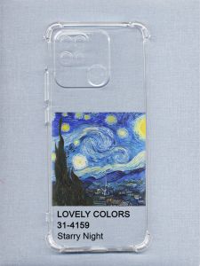 Прозорий чохол з потовщеними кутами на Xiaomi Redmi 10C дизайн Зоряна ніч принт 74