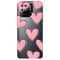 Прозорий чохол на Xiaomi Redmi 10C рельєфний дизайн Сердечка рожеві принт 78