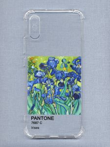 Чохол з потовщеними кутами на Xiaomi Redmi 9A  рельєфний дизайн Іриси принт 75