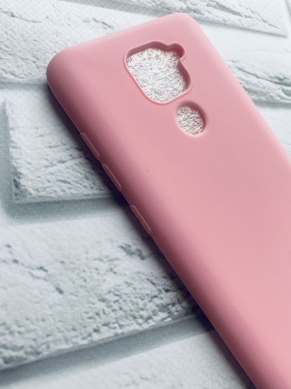 Силіконовий матовий чохол для Xiaomi Redmi Note 9 Рожевий